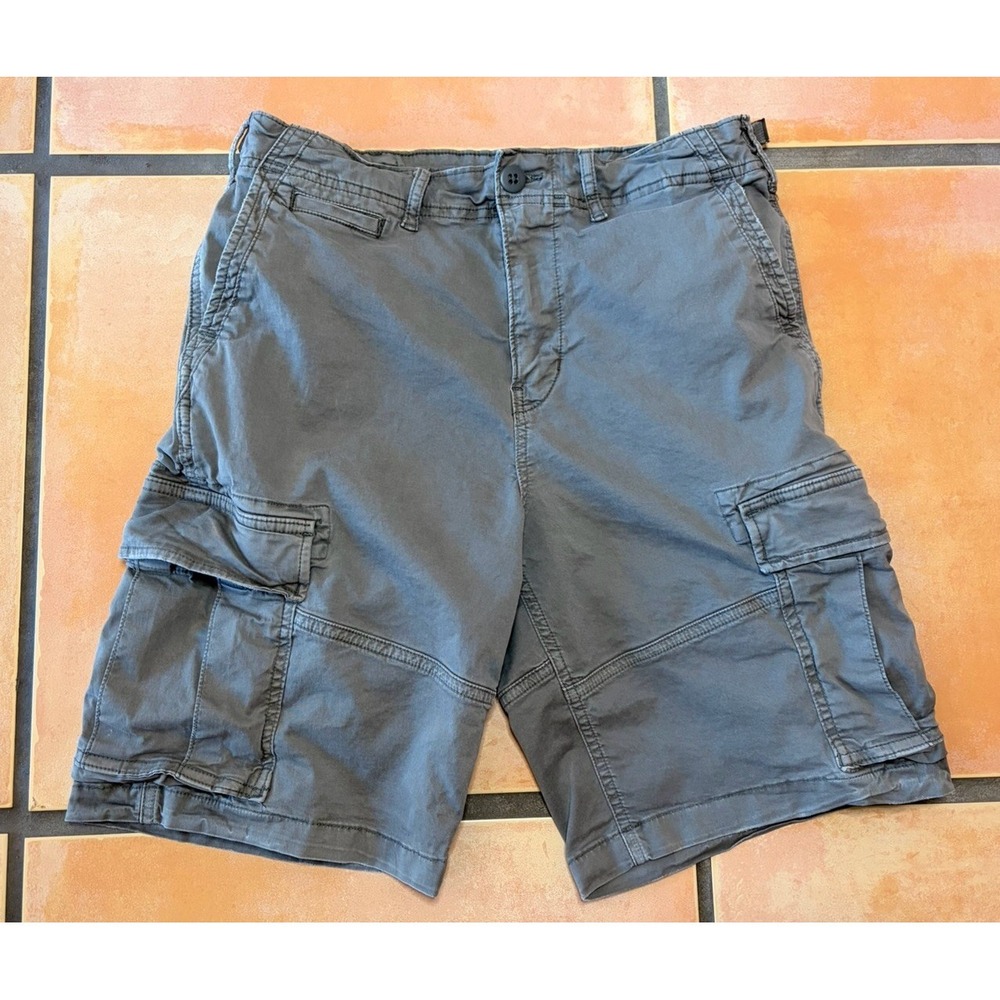 American Eagle Cargo Shorts Men's Size 30 Gray Flex Inseam 9"Stretch Pockets